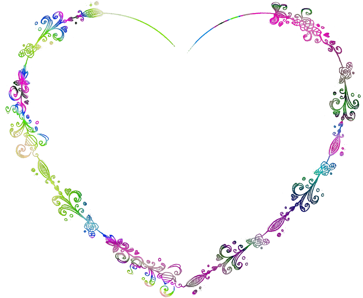 Floral Heart Design Graphic PNG Image