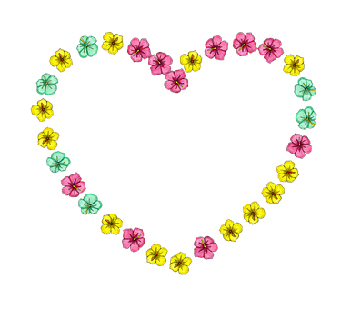 Floral Heart Formation PNG Image