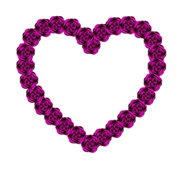 Floral Heart Shapeon Black Background PNG Image