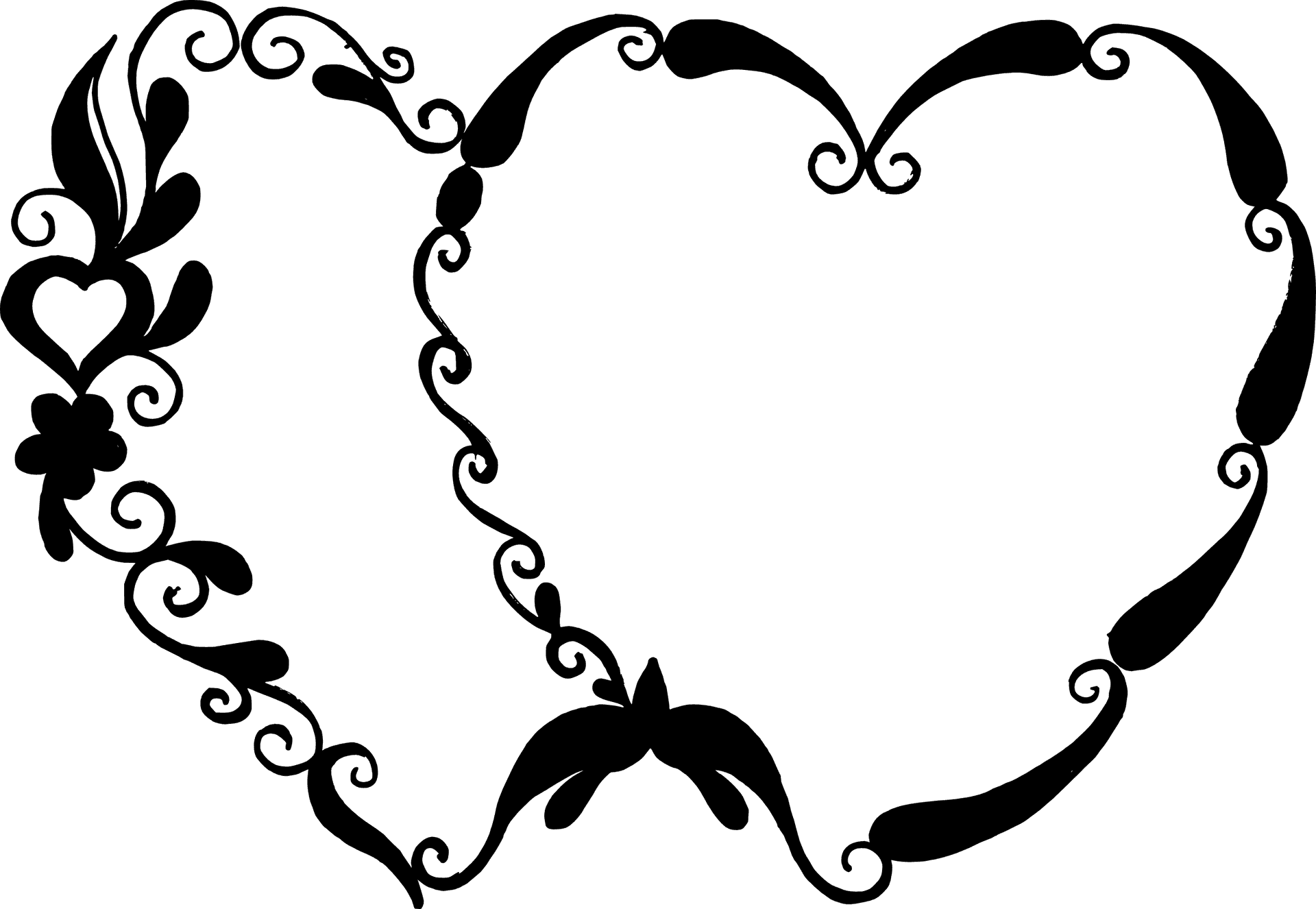 Floral Heart Vector Design PNG Image