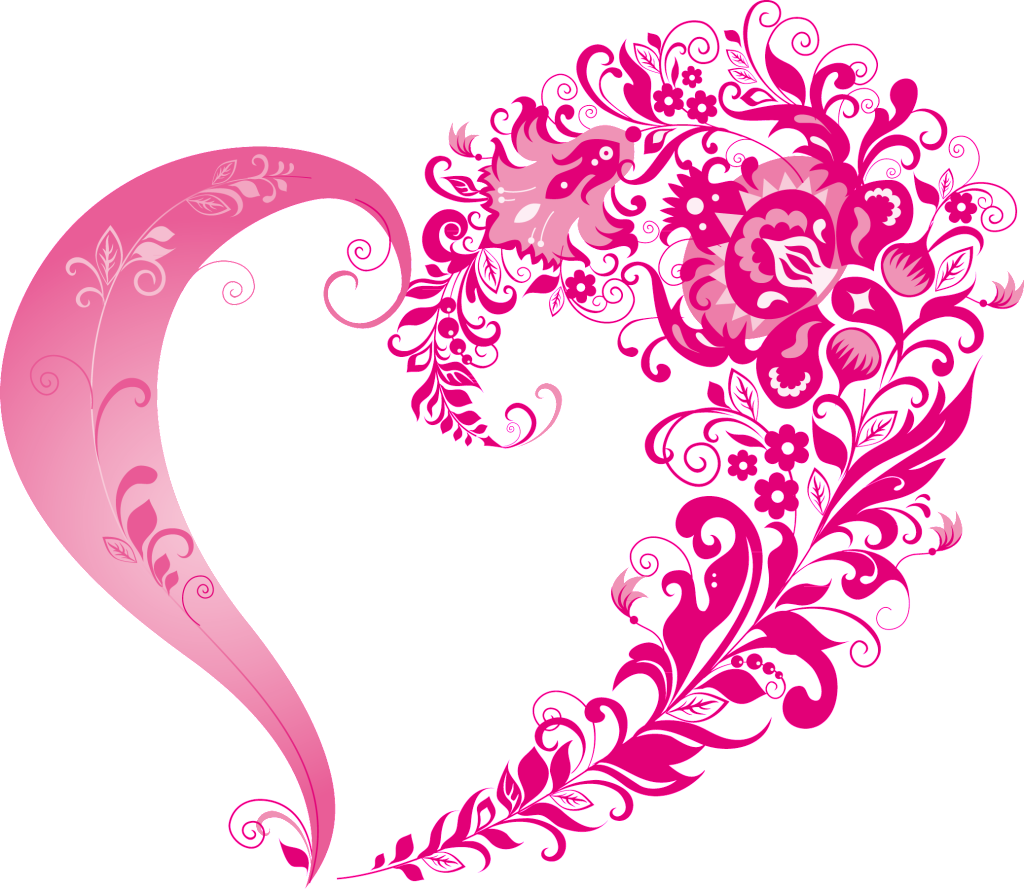 Floral Heart Vector Design PNG Image