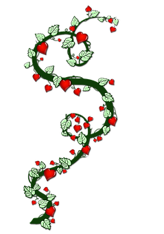 Floral Heart Vine Design PNG Image