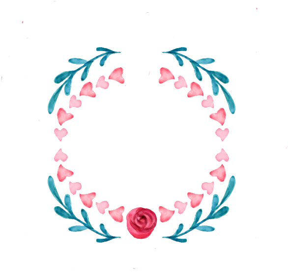 Floral Heart Wreath Artwork PNG Image