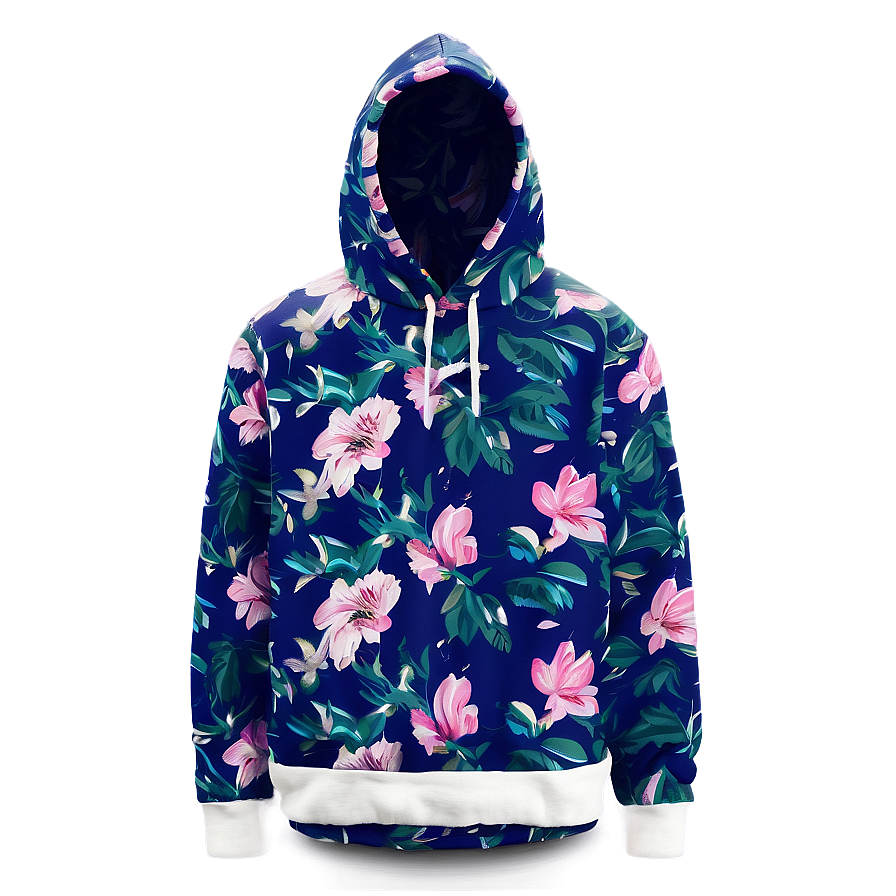 Floral Hoodie Strings Png Dxh PNG Image