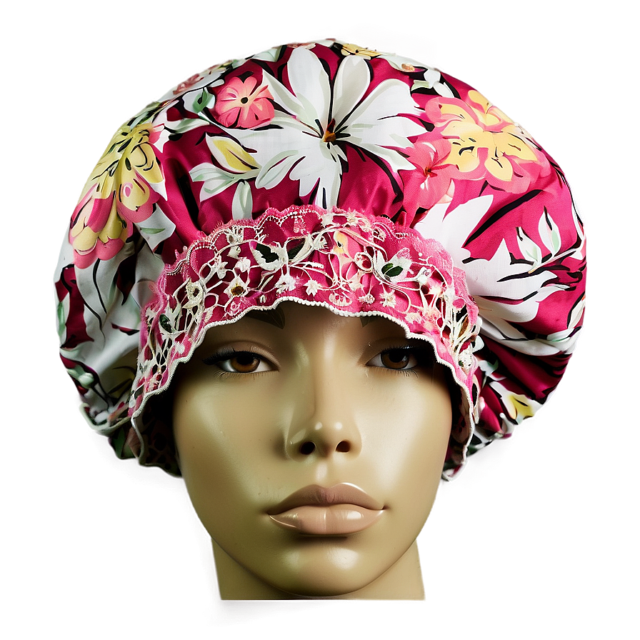 Floral Lace Shower Cap Png Oyo PNG Image