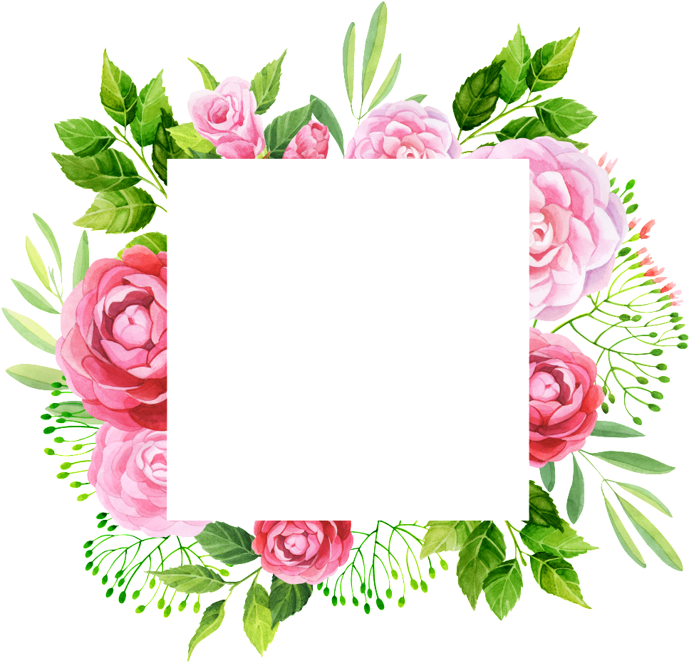 Floral Leaf Frame Design.png PNG Image