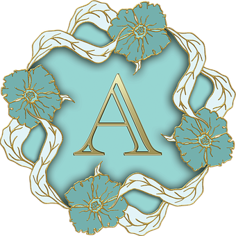 Floral Letter A Design PNG Image