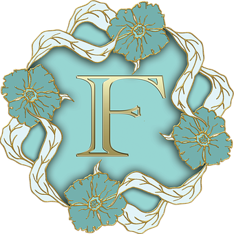 Floral Letter F Design PNG Image