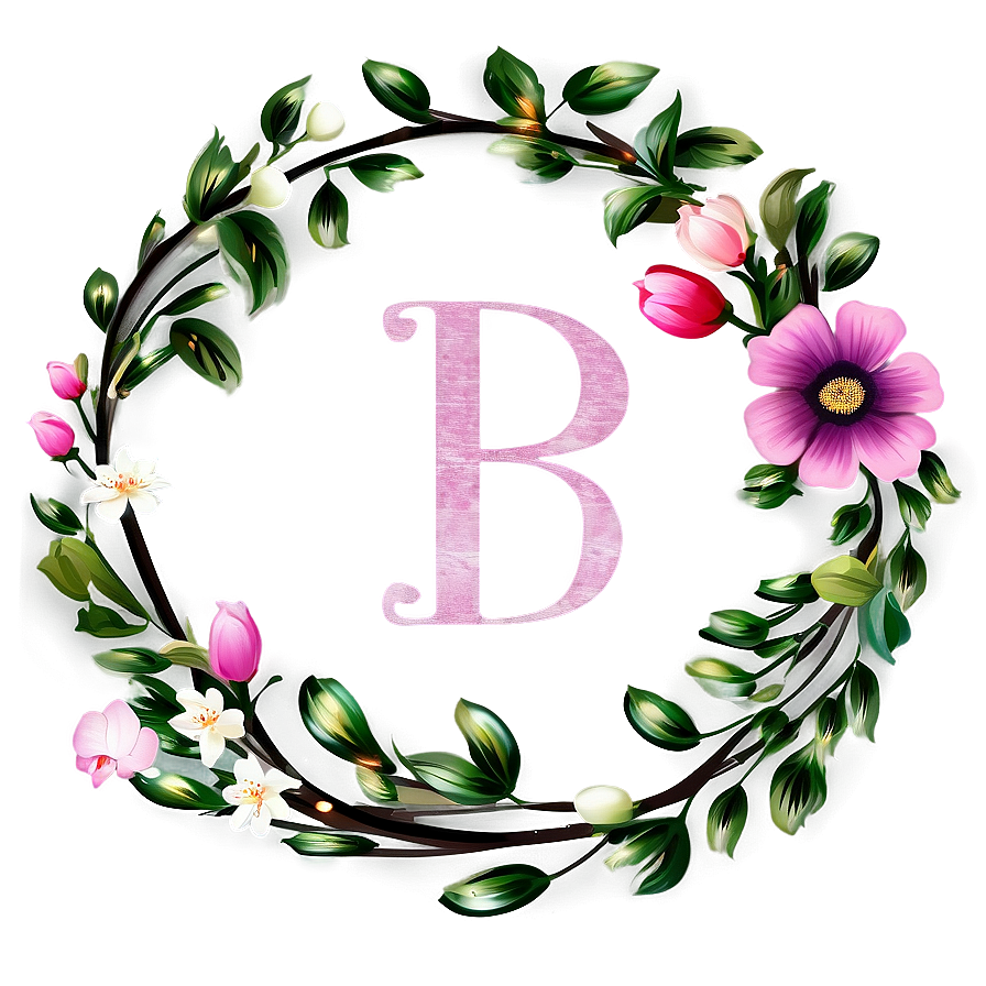 Floral Letter Monogram Png 05062024 PNG Image