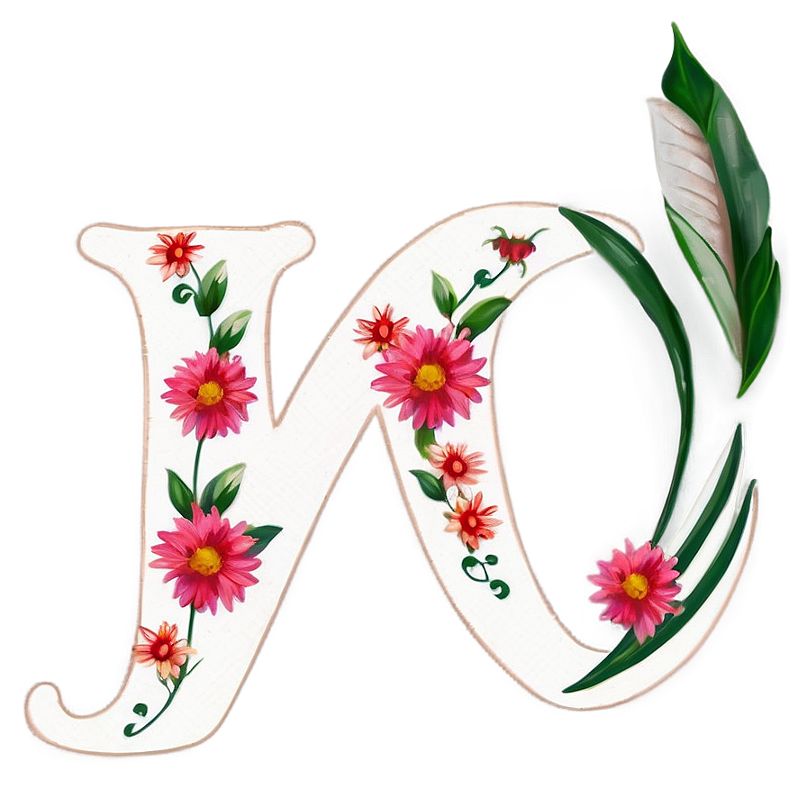 Floral Letter Monogram Png Wpp PNG Image