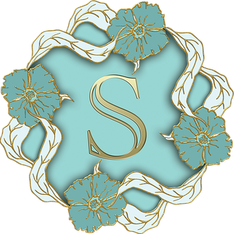 Floral Letter S Design PNG Image