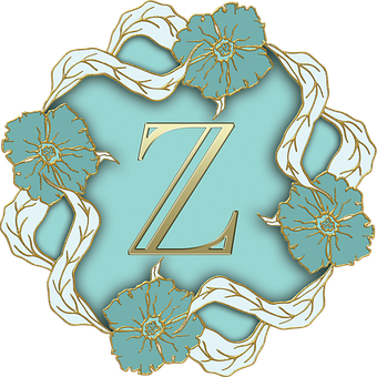 Floral Letter Z Design PNG Image