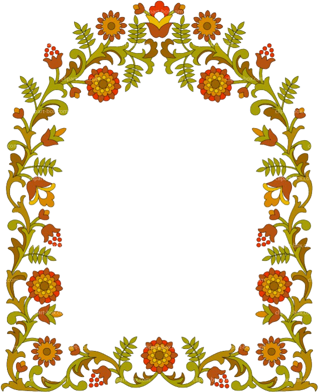 Floral Love Frame Design PNG Image