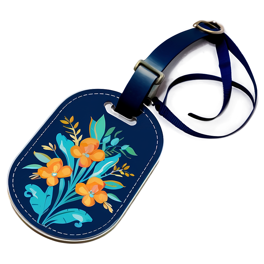 Floral Luggage Tag Artwork Png 66 PNG Image