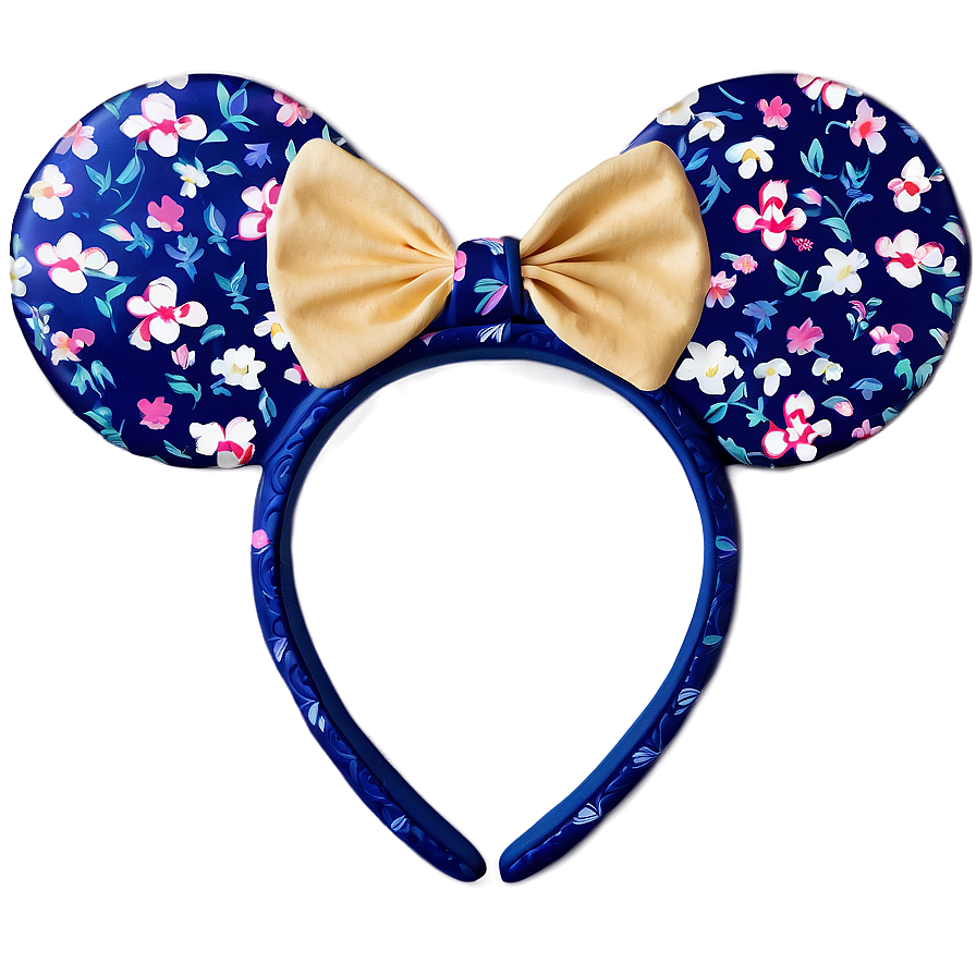 Floral Mouse Ears Overlay Png Kln PNG Image