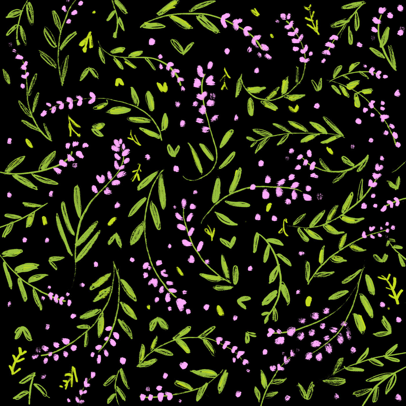 Floral_ Night_ Pattern PNG Image