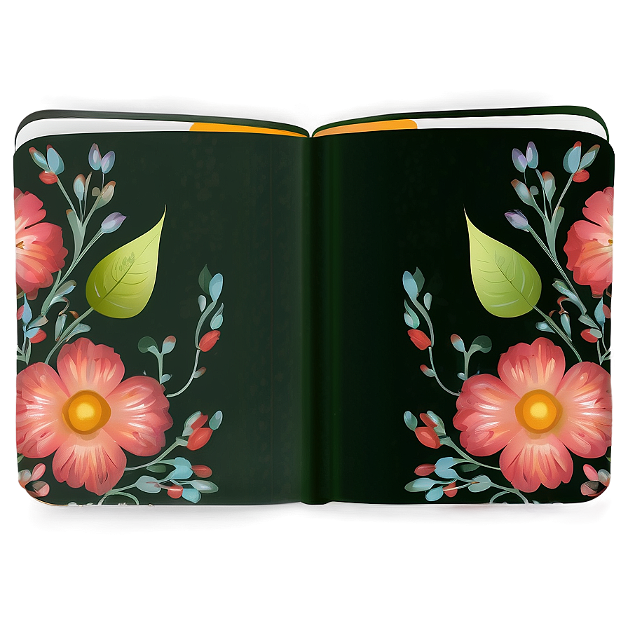 Floral Notebook Cover Png 10 PNG Image