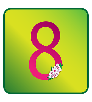 Floral Number Eight Icon PNG Image