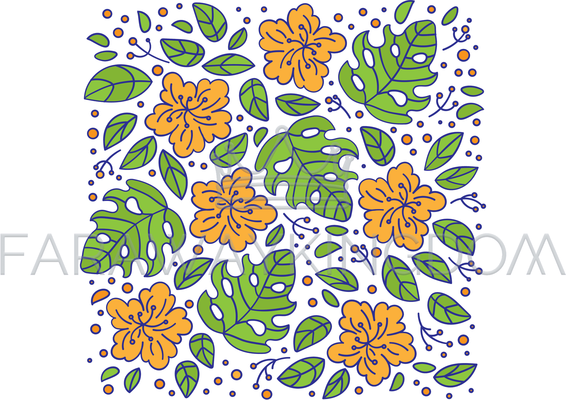 Floral Ornament Vector Pattern PNG Image