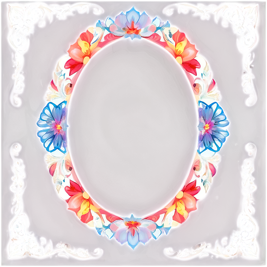 Floral Oval Frame Png Elv64 PNG Image