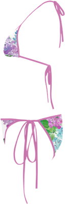 Floral Pattern Bikini Design PNG Image