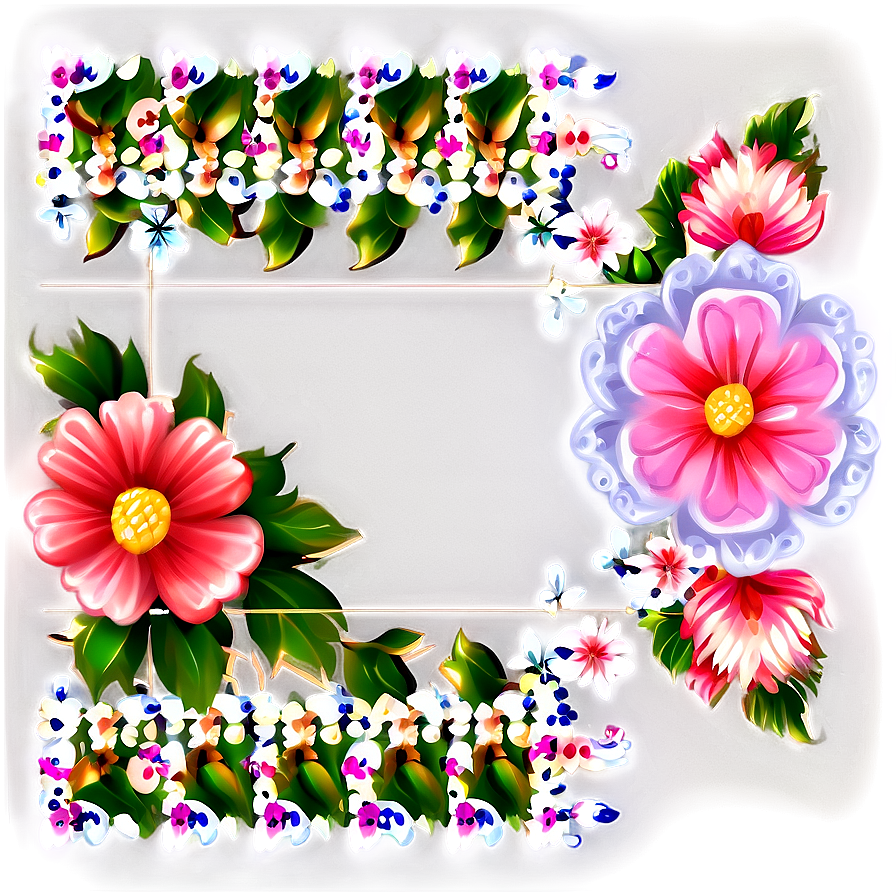 Floral Pattern Border Png Iit8 PNG Image