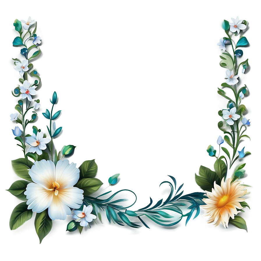 Floral Pattern Border Png Ocl PNG Image