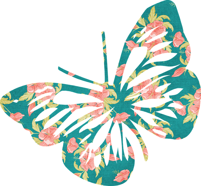 Floral Pattern Butterfly Illustration PNG Image