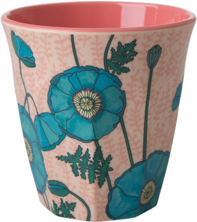 Floral Pattern Ceramic Mug PNG Image