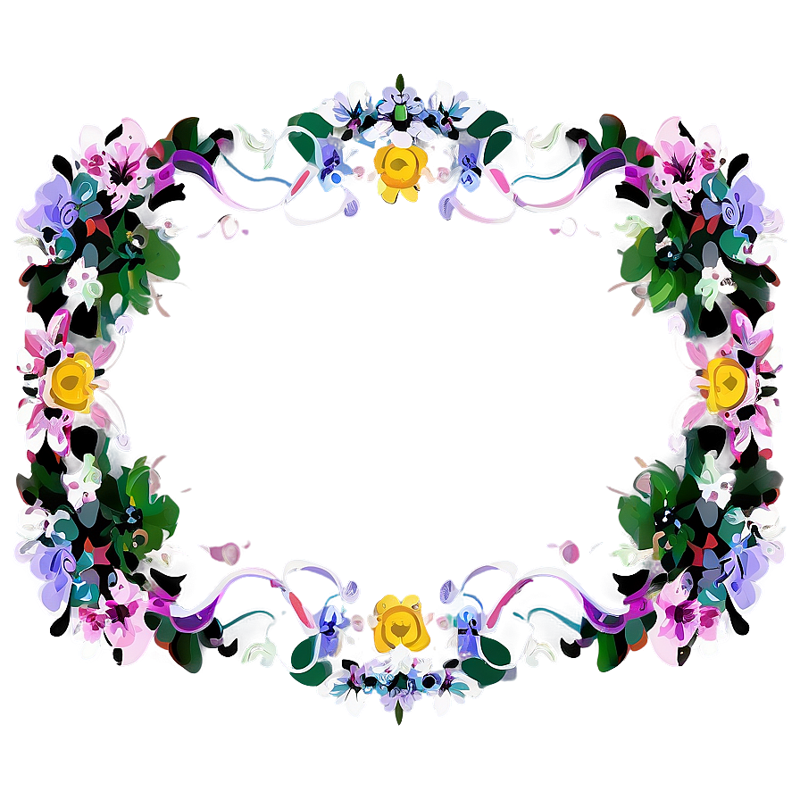 Floral Pattern Frame Png Kbf65 PNG Image