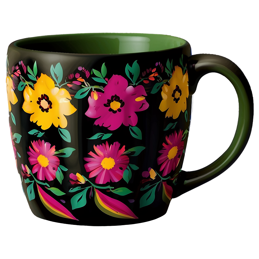 Floral Pattern Mug Png Xbq47 PNG Image