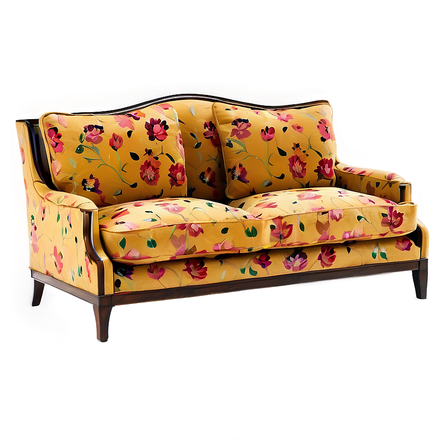 Floral Patterned Sofa Png 05252024 PNG Image