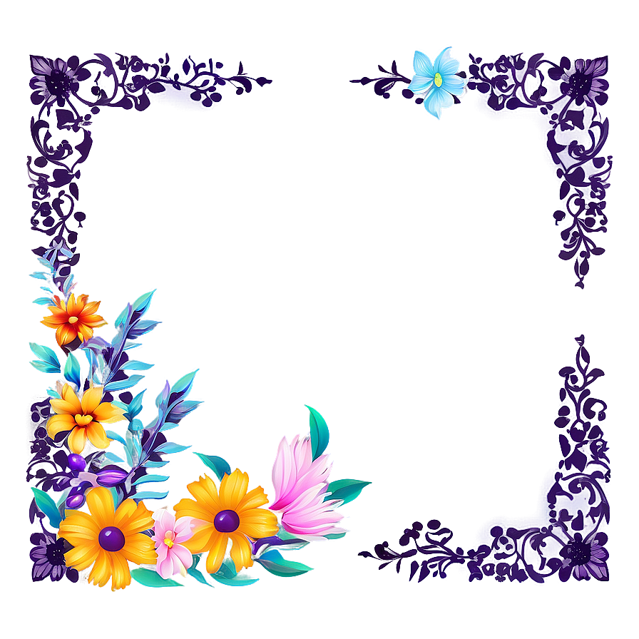 Floral Photo Border Png Fnp35 PNG Image