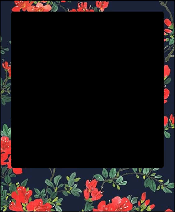 Floral Polaroid Frame Design PNG Image