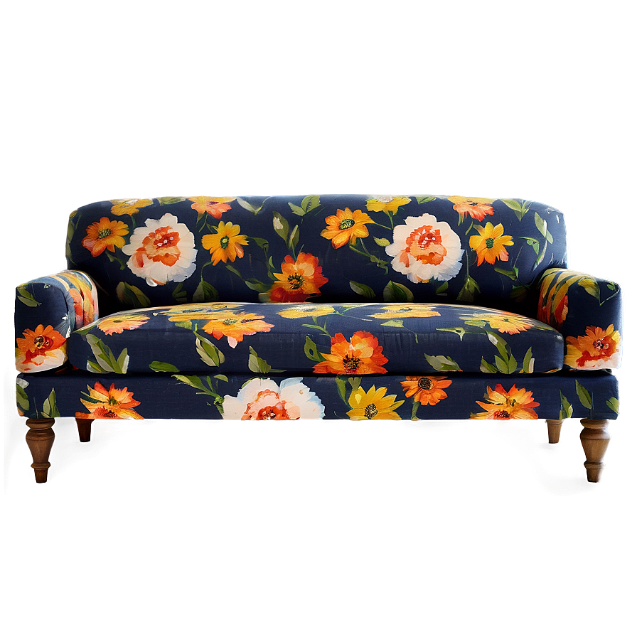 Floral Print Couch Png Ahy53 PNG Image