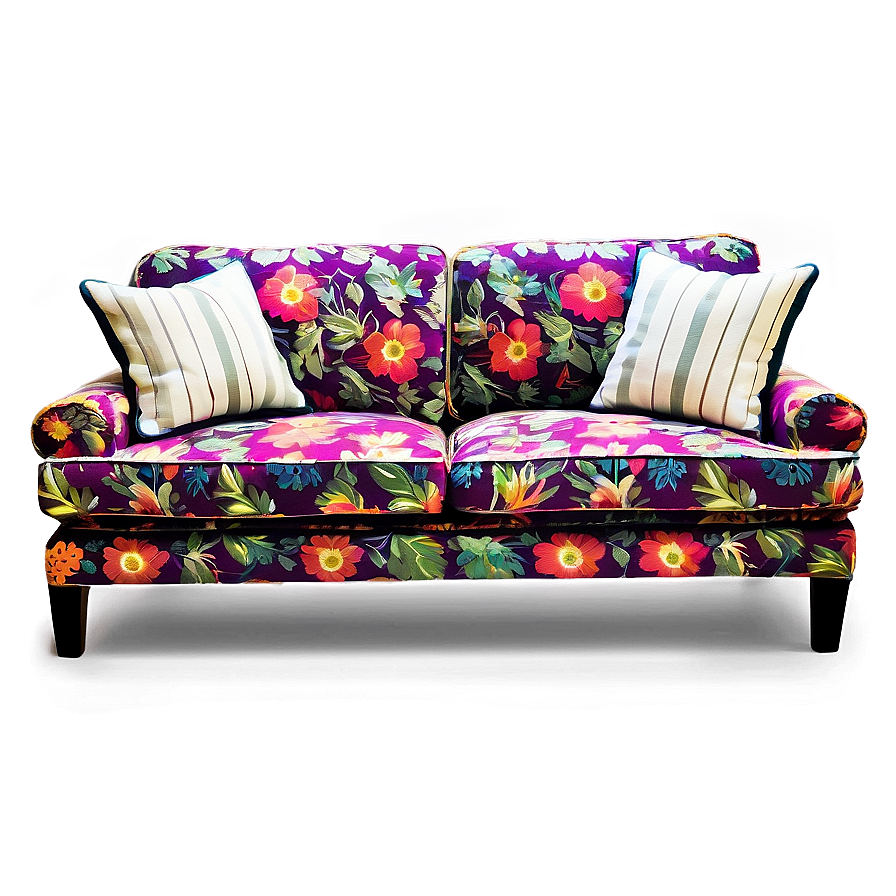 Floral Print Couch Png Ysg8 PNG Image