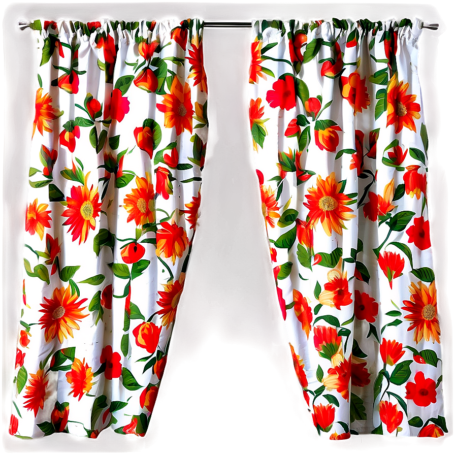 Floral Print Curtain Png 05252024 PNG Image