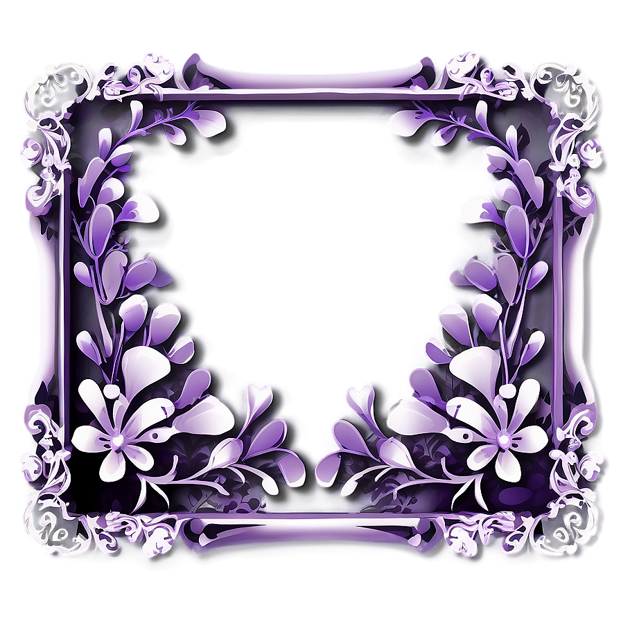 Floral Purple Frame Border Png Nbq PNG Image