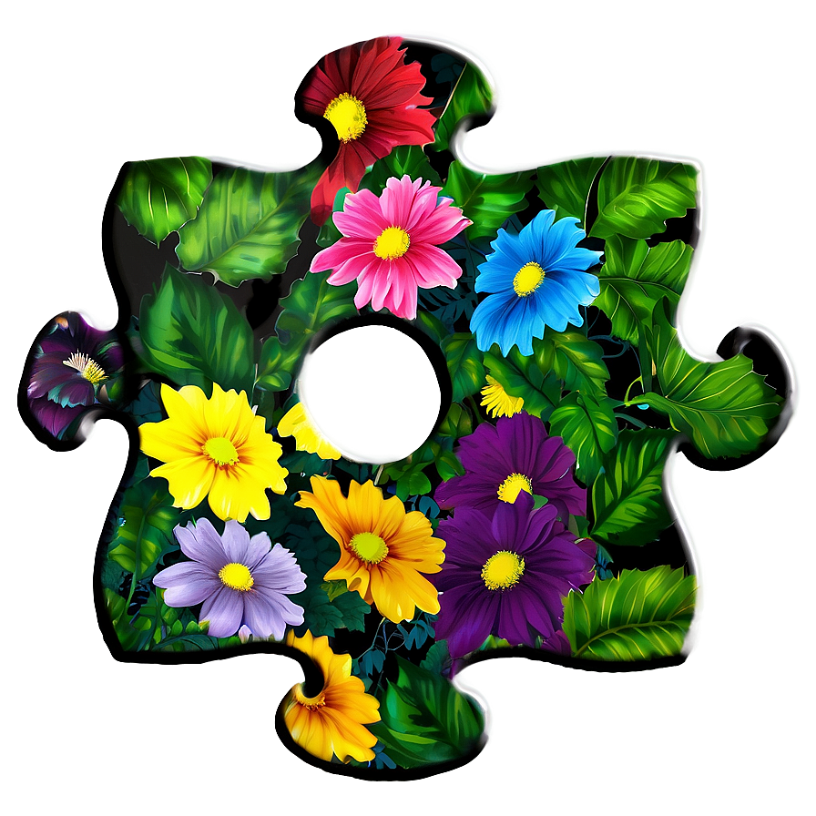 Floral Puzzle Pieces Png 88 PNG Image