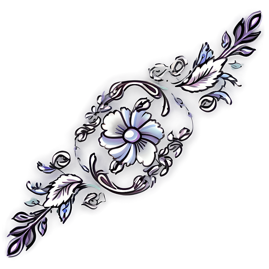 Floral Scroll Decorative Line Png 05252024 PNG Image