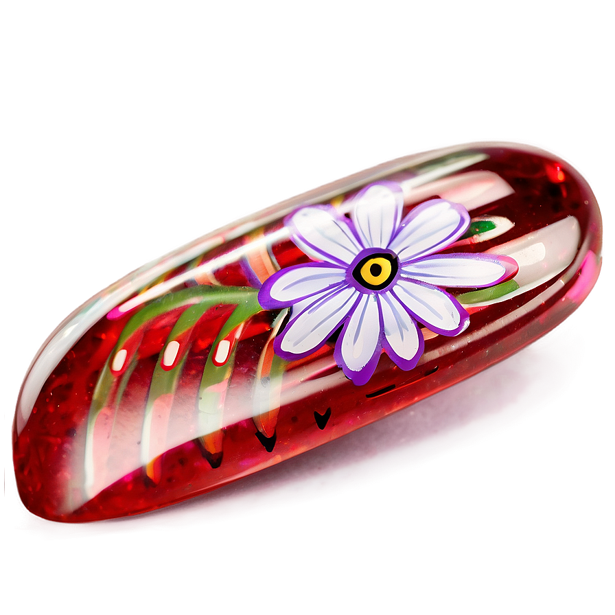 Floral Single Acrylic Nail Png Soh4 PNG Image