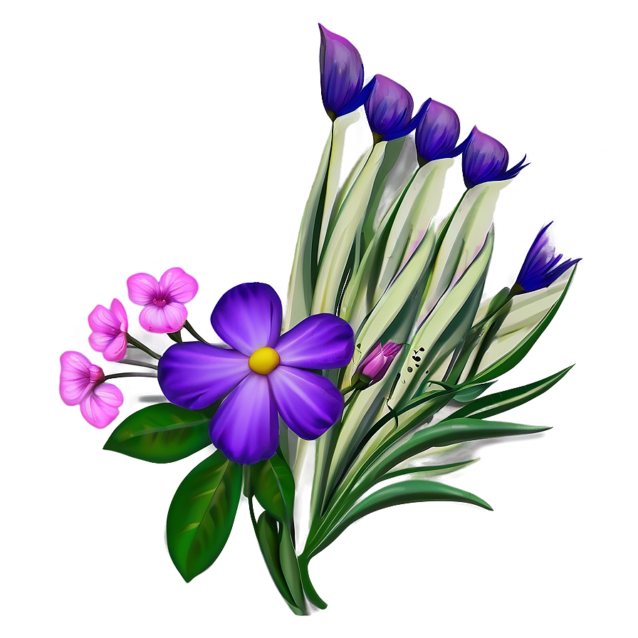 Floral Sketch Illustration Png Hsd PNG Image