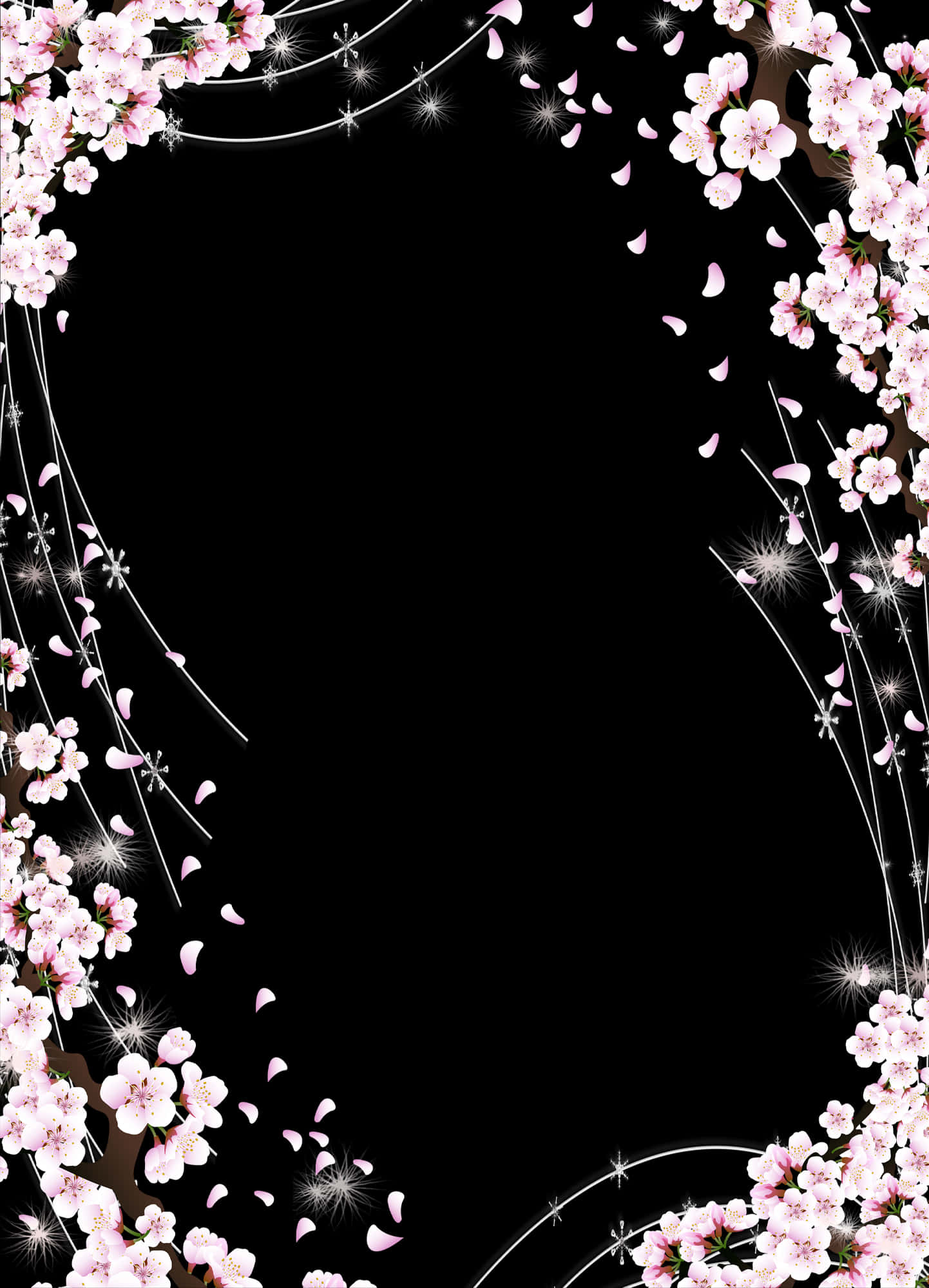 Floral_ Sparkle_ Border_ Design PNG Image