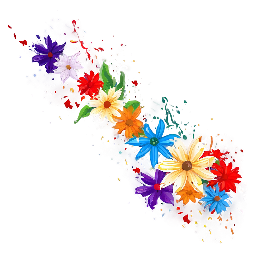 Floral Splatter Design Png Ugs92 PNG Image