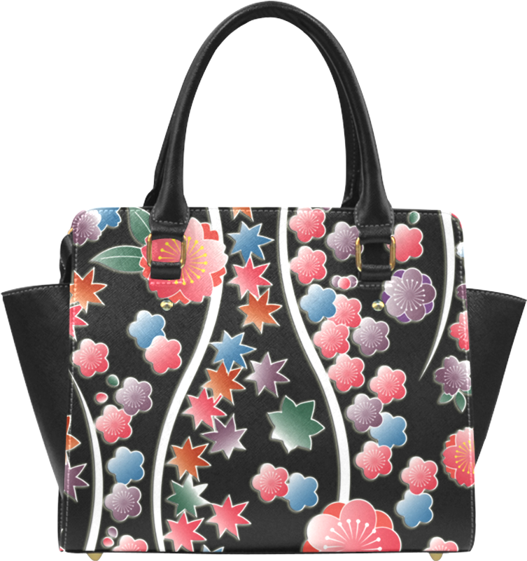 Floral Star Pattern Handbag PNG Image