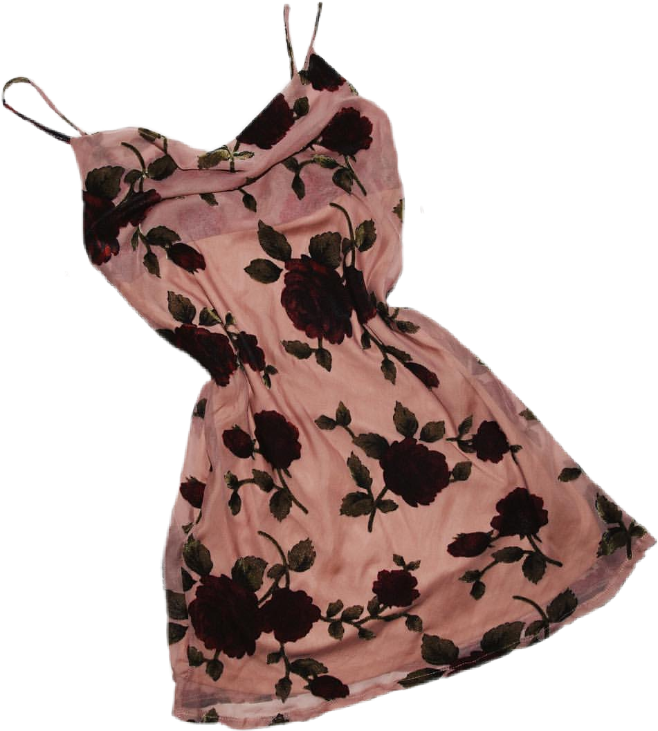 Floral Summer Dress Pink Background PNG Image