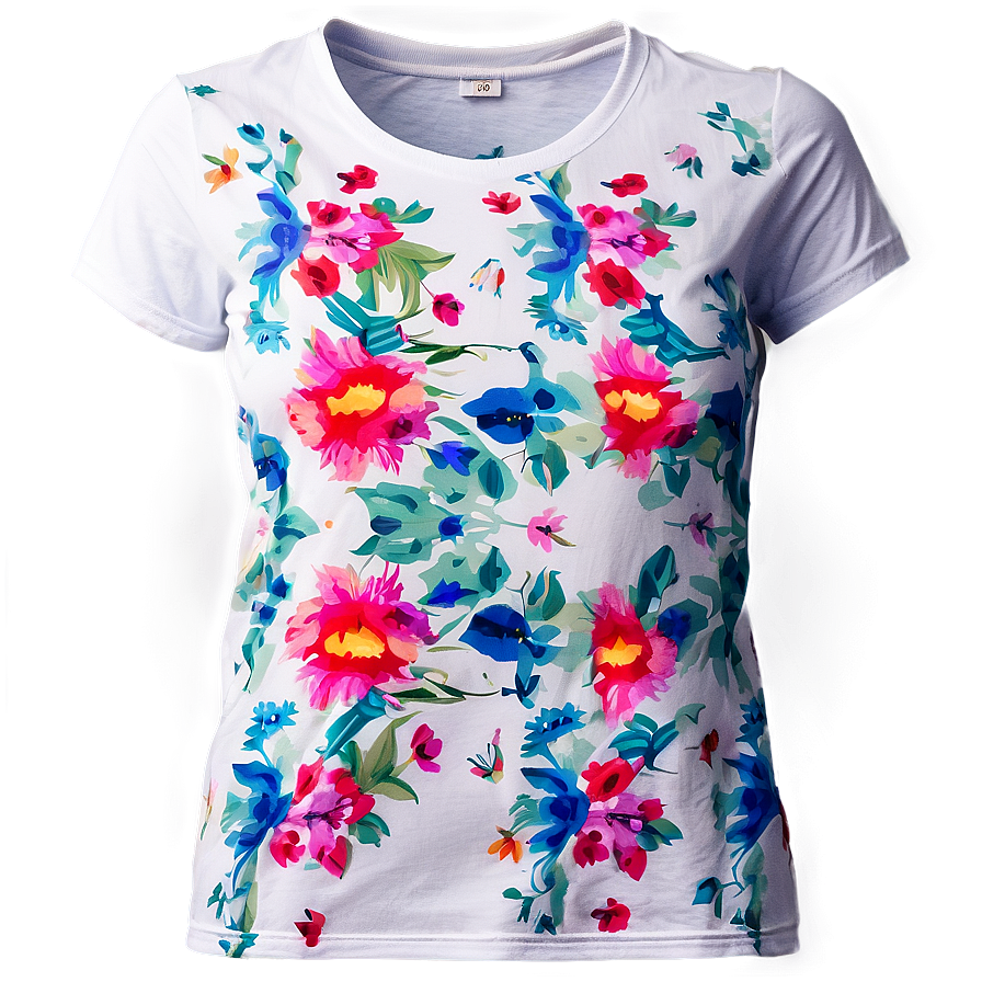 Floral T-shirt Print Design Png 06282024 PNG Image