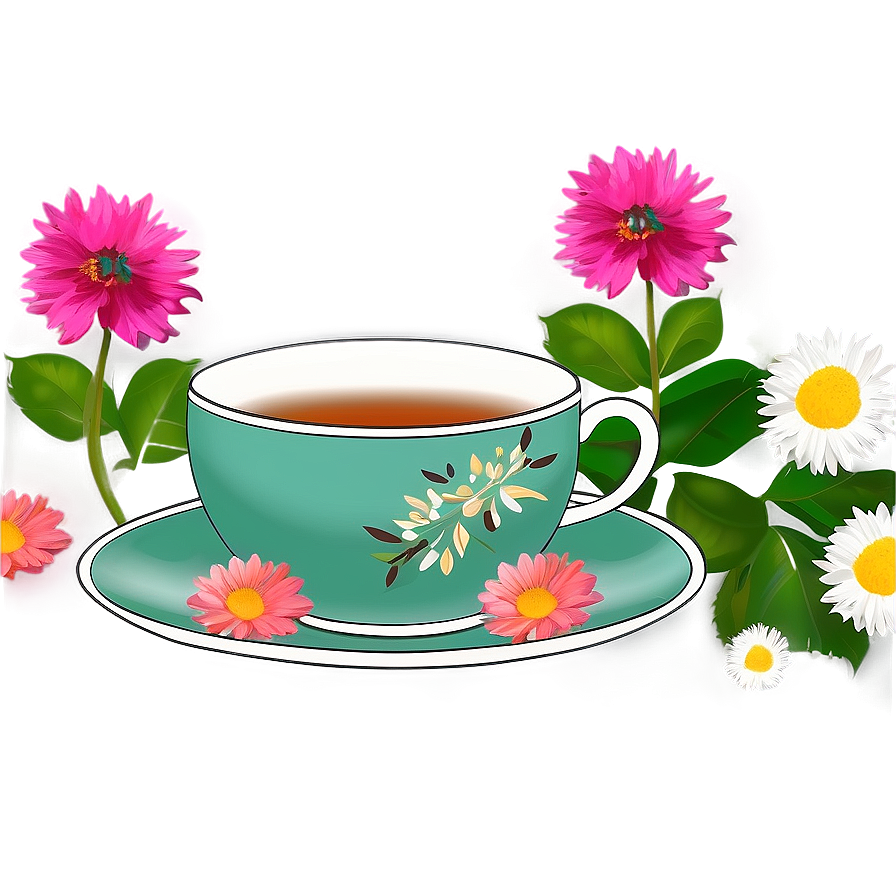 Floral Tea Composition Png 24 PNG Image