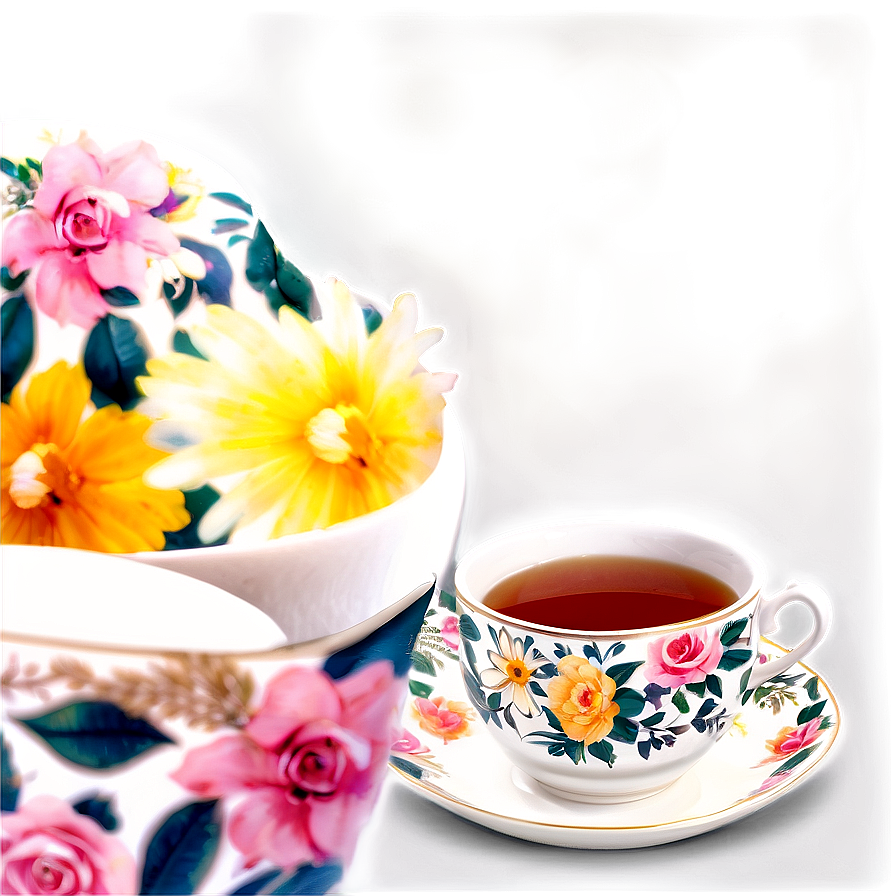 Floral Tea Cup Collection Png 84 PNG Image