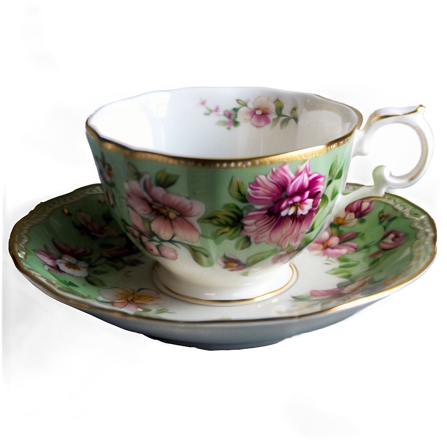 Floral Tea Cup Png Ltq PNG Image